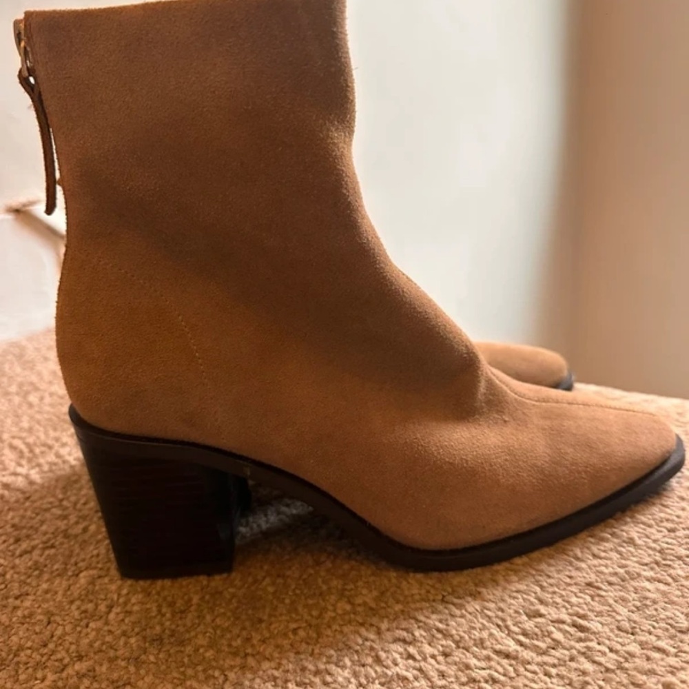 Mango Tan Suede Ankle Boots